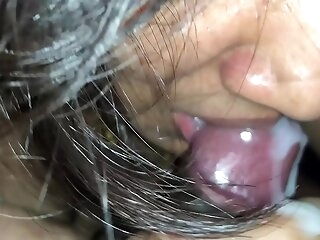 Sexiest Indian Doll Closeup Knob Deepthroating with Nut nectar in Mouth
